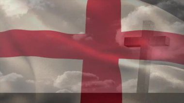 Bulutların arasından esen rüzgar, Kızıl Haç 'ı ortaya çıkarıyor ve inanç sembolü olarak 3 boyutlu haçı hayalet gibi gösteriyor. Vatanseverlik, maneviyat, sembolizm, kumaş, hareket, atmosfer, tek renk