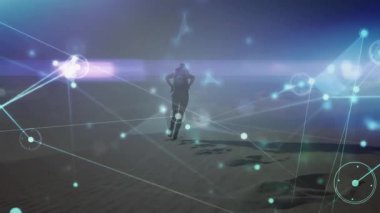 Horizon, kum tepecikli atletlerin hareketli parmak izleri üzerinde dijital teknoloji ağını ortaya çıkarıyor. Gelecek, teknoloji, manzara, macera, bağlantı, ilerleme, keşif