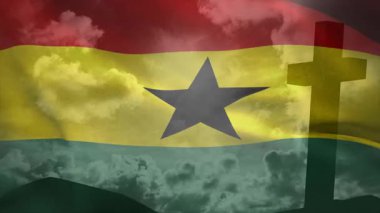 Animasyon, Gana bayrağının esinti altında dalgalanmasıyla, yıldızların esnemesiyle, bulutların haç altında kaymasıyla başlar. Vatanseverlik, milliyetçilik, dijital sanat, kültürel sembol, soyut, hareket, miras