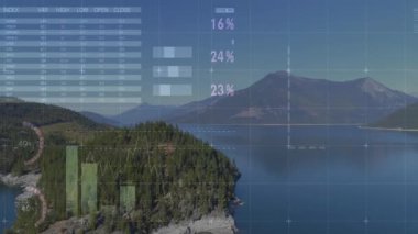 Orman yarımadasında masa soluklaşırken analitik örtüşmeler değişen güncelleme grafikleri eğilimleri gösteriyor. Doğa, geometri, teknoloji, görselleştirme, çevre, veri, içgörü