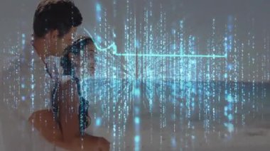 Kıyıda kucaklaşan çift mavi kod akımlarını etkinleştiriyor. Teknoloji güvenliğini temsil eden bir anahtar oluşturuyorlar. Romantizm, dinginlik, dijital, gelecekçilik, bağlantı, sükunet, yenilik