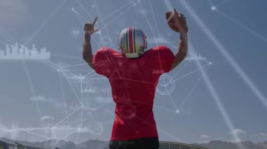 Futbolcu topu sahaya indiriyor. Analizler iz için yoğunlaşıyor. Sporcu, performans, biyomekanik, teknoloji, hareket, spor giyim, taktik