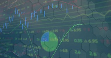 Beyaz arkaplandaki veri işleme ve şekillerinin resmi. Küresel iş ve dijital arayüz kavramı dijital olarak oluşturulmuş görüntü.