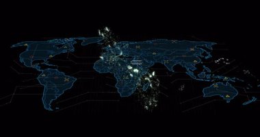 Parlak kablo haritası ortaya çıkıyor, parçacıklar zarf şeklinde kümeleniyor, veri akışı için dağılıyor. Futuristik, dijital, ağ, bağlantı, teknoloji, soyut, veri görselleştirme