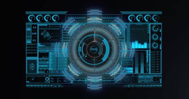 Finansal verileri ve grafikleri olan dijital ekran resmi. Küresel finans, ekonomi ve teknoloji kavramı dijital olarak üretilen görüntü.