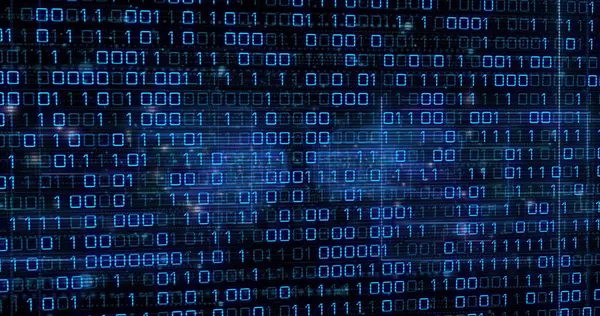 Ekranlarda veri işleme resmi. Küresel iş ve dijital arayüz kavramı dijital olarak oluşturulmuş görüntü.