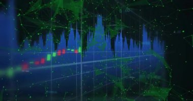 Izgara düğümü ortaya çıkardığında, şamdan çubukları yükselen ve düşen görselleştirme pazar eğilimleri. Fütürist, dijital, geometrik, analitik, canlı, dinamik, teknolojik