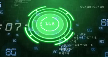 Veri işleme alanındaki tarama görüntüsü. Küresel teknoloji, çevrimiçi güvenlik ve dijital arayüz kavramı dijital olarak oluşturulmuş görüntü.