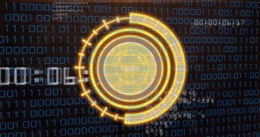 Veri işleme alanındaki tarama görüntüsü. Küresel teknoloji, çevrimiçi güvenlik ve dijital arayüz kavramı dijital olarak oluşturulmuş görüntü.