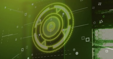 Sunucu odasında veri işleme ile tarama kapsamı resmi. Küresel teknoloji, çevrimiçi güvenlik ve dijital arayüz kavramı dijital olarak oluşturulmuş görüntü.