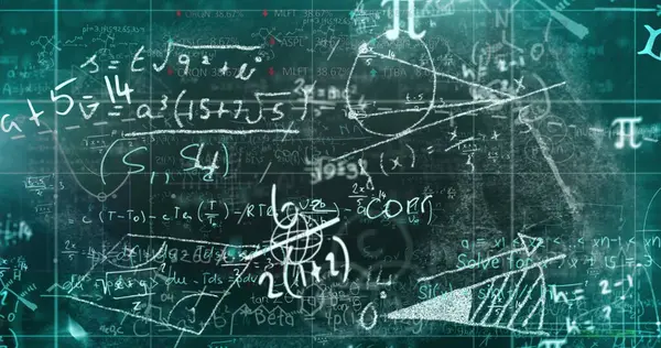 Dijital bilim formülü ve şebeke modeline karşı hareket eden matematik denkleminin resmi. Dijital olarak üretilmiş, çoklu maruz kalma, veri, fütürist, teknoloji, yapay zeka. Makine öğrenimi.