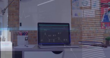 Soluk çizelgenin ortaya çıkması, piyasa eğilimlerini gösteren dizüstü bilgisayara veri ekleyerek mavi işaret fişeği yaymasını tetikliyor. Teknoloji, analitik, yenilik, çalışma alanı, veri görselleştirme, modern, yaratıcı