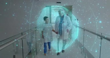 Başhekim hasta el rehberliğine ulaştı. Yürüyen hastane koridorundan hologram girdabı olarak çıkıyor. Tıp, akıl hocalığı, fütüristik, bakım, yenilik, sağlık, eğitim