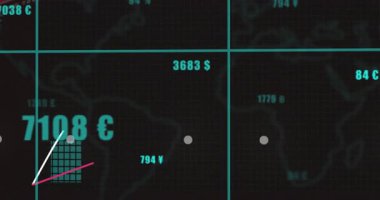 Gösterge paneli açma haritası güncelleme para birimi hareket çubukları veri kaymalarını gösteren metni tarama. Finansal, analitik, dijital, gösterge paneli, görselleştirme, teknoloji, veri