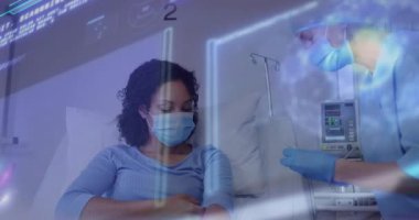 Hemşire şırınga alıyor, kolundan örnek alıyor ve animasyon tıbbi göstergeler enjekte ediyor. Tıbbi, sağlık, profesyonel, klinik, sağlık, tanı, terapi