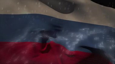 Hafif esinti üç renkli bayrak dalgalanmasını başlatıyor. Çift haneli rakamlar döngüsel etkileşime giriyor. Vatanseverlik, dijital sanat, hareket grafikleri, teknolojik, soyut, animasyon, ulusal sembolizm