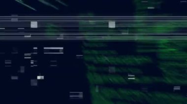 Koyu uçbirim yeşil kod döngüsü başlatıldıktan sonra arıza çubuğu altındaki bölümler parlaklaştırılacak. Siber güvenlik, dijital, soyut, arıza, teknoloji, ağ oluşturma, yenilik