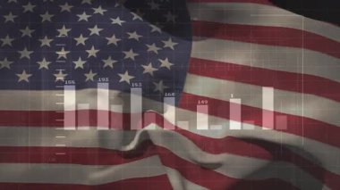 Bayrak sallama, şeffaf çubukları başlatma, ızgara belirme, çizgi grafik etiketleme yılları. Vatanseverlik, veri görselleştirme, bilgi, hareket grafikleri, animasyon, ulusal sembol, teknolojik