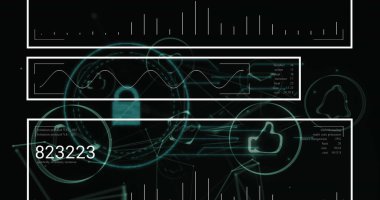 Ekranlar üzerinde veri işleme ve matematiksel denklemlerin resmi. Küresel öğrenme bilimi veri işleme teknolojisi ve bağlantı konsepti dijital olarak oluşturulmuş görüntü.