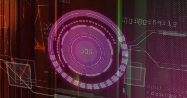 Sunucu odasında veri işleme ile tarama kapsamı resmi. Küresel teknoloji, çevrimiçi güvenlik ve dijital arayüz kavramı dijital olarak oluşturulmuş görüntü.