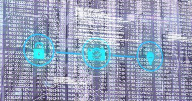 Gri arkaplandaki veri işleme ve iletişim ağı üzerinden bağlı ortam simgelerinin resmi. Küresel iletişim, iş, veri ve dijital arayüz kavramı dijital olarak oluşturulmuş görüntü.