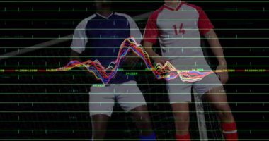 Futbolcular gelen atıştan sonra kafa topuna atlıyorlar, analitiği dalga boyu ile senkronize ediyorlar. Atletik, rekabet, eylem, stratejik, yoğun, takım çalışması, açık hava