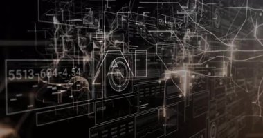 Ortaya çıkan ızgara veri okumalarını, titreşen düğümleri, yapay zeka logosu oluşturan görselleştirme akışını gösteriyor. Fütürist, dijital, teknoloji, yenilik, ağ, görselleştirme, soyut