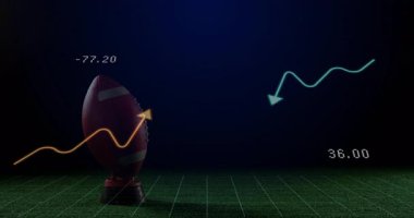 Topun üzerinde görünen sayılar, salınan grafikler, analitik olarak topa vurmaya yaklaşan bir sporcu gibi. Spor, teknoloji, veri görselleştirme, analitik, performans, yenilik, atletizm