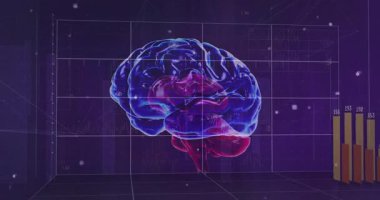 Sürüklenen ağ hatları 3 boyutlu beyin dalgalanmasını başlatıyor, ortaya çıkan ızgara ve yükselen çubuklar verileri görselleştiriyor. Fütüristik, teknoloji, analitik, dijital, soyut, yenilik, bilimsel