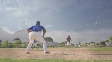 Beyzbol topunu fırlatmak ikinci kaleciyi tetikler kaygan koşucuya etiket yapıştırır ve yakalar. Atletizm, spor, rekabet, hassasiyet, eylem, takım çalışması, çeviklik