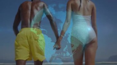 Kamera kayıtları, seyahat pazarlaması için sörf yapan çiftlerin el ele tutuştuklarını gösteriyor. Romantizm, macera, keşif, bağlantı, uyum, minimalizm, canlı