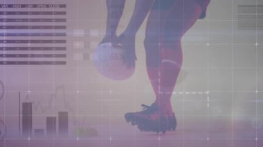 Teknik gösterge paneli beliriyor sporcuların dizlerini bükerek topun kaldırmasına ve çizelgelerin bacakların etrafında hareket etmesine neden oluyor. Teknoloji, analitik, performans, uygunluk, görselleştirme, dijital, yenilik