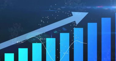 Eğim çubukları yükselen ok kaydırma çizgisi grafik dalgalandırma etiketleri moda görüntüsü için güncelleniyor. Veri görselleştirme, dijital analiz, yüksek teknoloji arayüzü, bilgi grafikleri, geleceksel tasarım, performans ölçümleri, dinamik grafikler