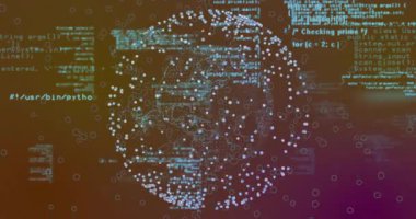 Mor küresel kod dalgalanması üzerine, ağ oluşturan altın çizgiler veri akışını 3 boyutlu olarak görselleştiriyor. Teknoloji, yenilik, sanal alan, dijital, bağlantı, ağ, fütüristik