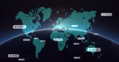 Teal dünyası haritasının yükselişi, küresel çatışma ağının sürüklenmesini, bağlanmasını ve görselleştirilmesini tetikliyor. Küresel bağlantı, veri görselleştirme, ağ altyapısı, dijital iletişim, teknoloji, uzay sahnesi, soyut grafikler