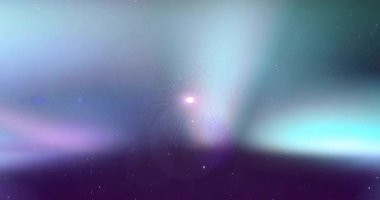 Parlak nokta hızlanmayı başlatıyor, nebula parlıyor, yıldız çizgileri warp yolculuğu için esniyor. Kozmik, galaksi, uzay, evren, geleceksel, aydınlık, astrofizik