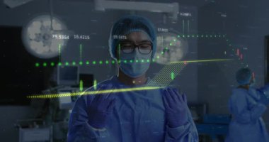 Eldivenli elleri öne çıkaran cerrah, sağlık teknolojisini geliştiren borsa haritasını etkinleştiriyor. Tıbbi, teknoloji, yenilik, analiz, sağlık, kesinlik, dijital