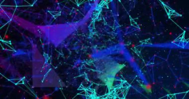 3D Cyan düğümleri maddeleşiyor, çizgileri birleştiriyor, ağ oluşturuyor, girdap oluşturuyor, görsel verileri eritiyor. Teknoloji, dijital, fütüristik, soyut, yenilik, siber alan, bağlantı