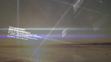 İkili kod sistemi dansçıyı suya fırlatıyor, gün batımı senkronize sanat teknolojisine karşı açılan eşarp. Siluet, zarafet, dijital, akıcılık, dinginlik, soyutlama, hareket