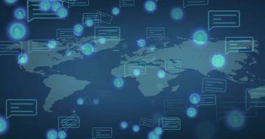 Yükleme sırasında, baloncuklar sürüklenirken ve takip ağı oluşturulurken, düğümler haritada maddeleşir. Teknoloji, bağlantı, veri görselleştirme, dijital, soyut, ağ, iletişim