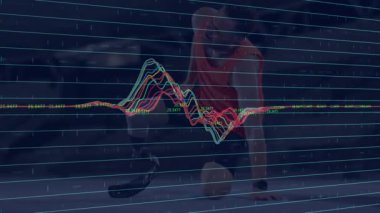 Sıhhiye topunun önünde diz çöküp zemin aktifleştiren fitness dalgalanma ızgara seviyelerini yükseltti. Fitness, strength, training, exercise, health, data, technology