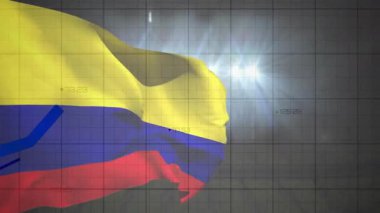 Sanal rüzgar üç renkli bayrağı dalgalandırırken çizgi de veri eğilimlerini canlandırıyor. Vatansever, dijital alarm, hareketli grafikler, yatırım, analitik, yenilik, teknoloji