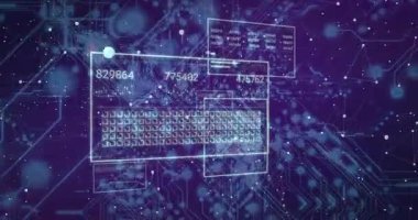 Yeni veriler geldikten sonra, merkezi dijital panel canlı istatistikler için sayısal şebeke güncellemelerini canlandırıyor. Teknoloji, siber güvenlik, veri görselleştirme, fütüristik, dijital arayüz, yenilik, analitik