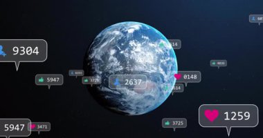 Açılış sahnesi 3 boyutlu dünyayı gösteriyor. Açılır pencereleri çekiyor. Sürüklenmeyi güncelliyor. Gezegen, dijital, fütürist, sürükleyici, sosyal, kozmoloji, etkileşim