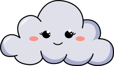 Çizgi film gri bulutu şeffaf arka planda süzülüyor kirpikleri, kızarıklıkları, gülümsemeyi gösteriyor. Oyuncu, kaprisli, karakter, çizim, neşeli, fantezi, dijital sanat