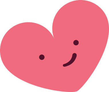 Düz tasarım karikatür kalp sağa eğiliyor ve şeffaf arkaplanda gülen yüz gösteriyor. Kaprisli, neşeli, minimalist, oyuncu, sevimli, duygusal, enerjik