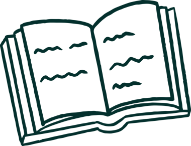 Biçimlendirilmiş satır resimleme, şeffaf arkaplanda dalgalı metin satırları olan açık bir kitap gösteriyor. Minimalist, edebiyat, grafik, eğitim, skeç, monokrom, kavramsal