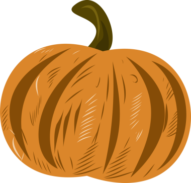 Şeffaf arka planda kabak şeklinde kabak, kalın kaburga ve kıvrımlı yeşil gövde gösteriliyor. Sonbahar hasadı, mevsimlik dekorasyon, köy, tarım, doğa, sonbahar, canlı