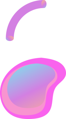 Gradient forms are floating on transparent background in vector art showing curved arc, fluid blob. Futuristic, digital, vibrant, minimalistic, modern, creative, technology