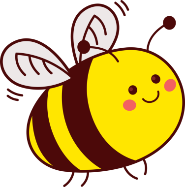 Çizgi film arısı kahverengi antenli, çizgili gövdeli, kanat çırpan, şeffaf arka planlı uçuyor. İllüzyon, karakter, kaprisli, doğa, sevimli, neşeli, animasyon